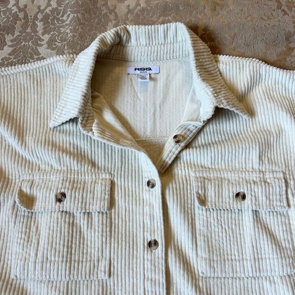Women’s RSQ Cream Corduroy Button-Down Shirt Jacket – Size M - Picture 10 of 10